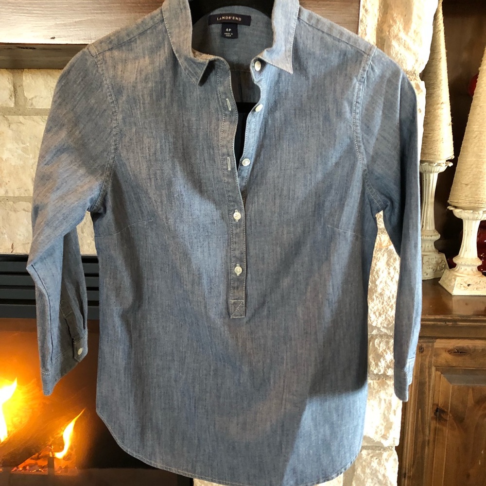 Lands End denim Tunic Top 4P